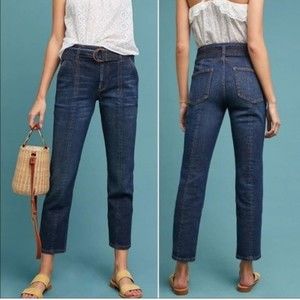 𝅺pilcro | Belted High-Rise Slim Straight Jeans Sz 26